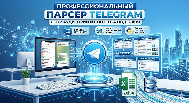 Профессиональный парсер Telegram: сбор аудитории и контента под ключ