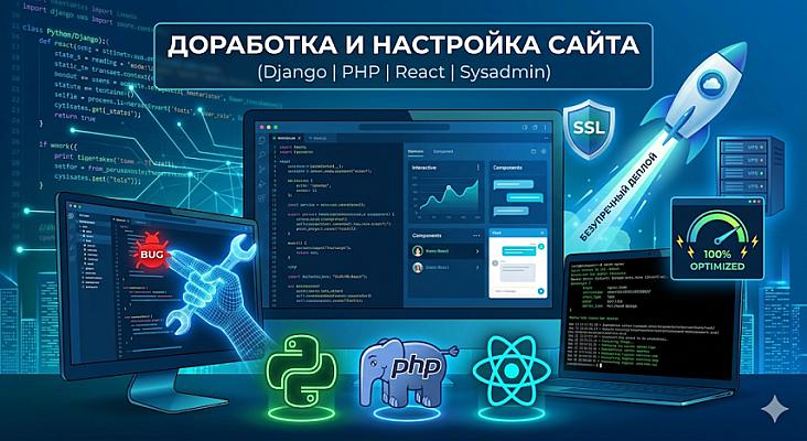 Доработка сложного функционала сайта и исправление ошибок
