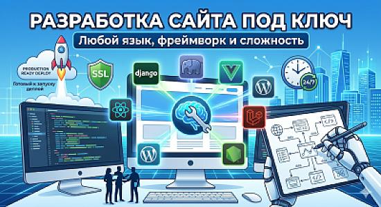 Создание сайта под ключ: любой язык, фреймворк и сложность